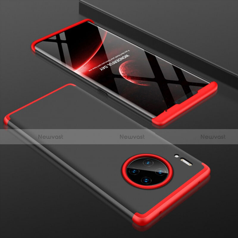 Hard Rigid Plastic Matte Finish Front and Back Cover Case 360 Degrees P01 for Huawei Mate 30 Pro Red and Black