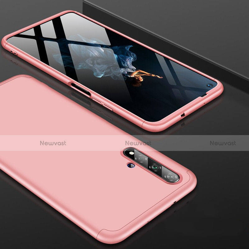 Hard Rigid Plastic Matte Finish Front and Back Cover Case 360 Degrees P01 for Huawei Nova 5T Rose Gold