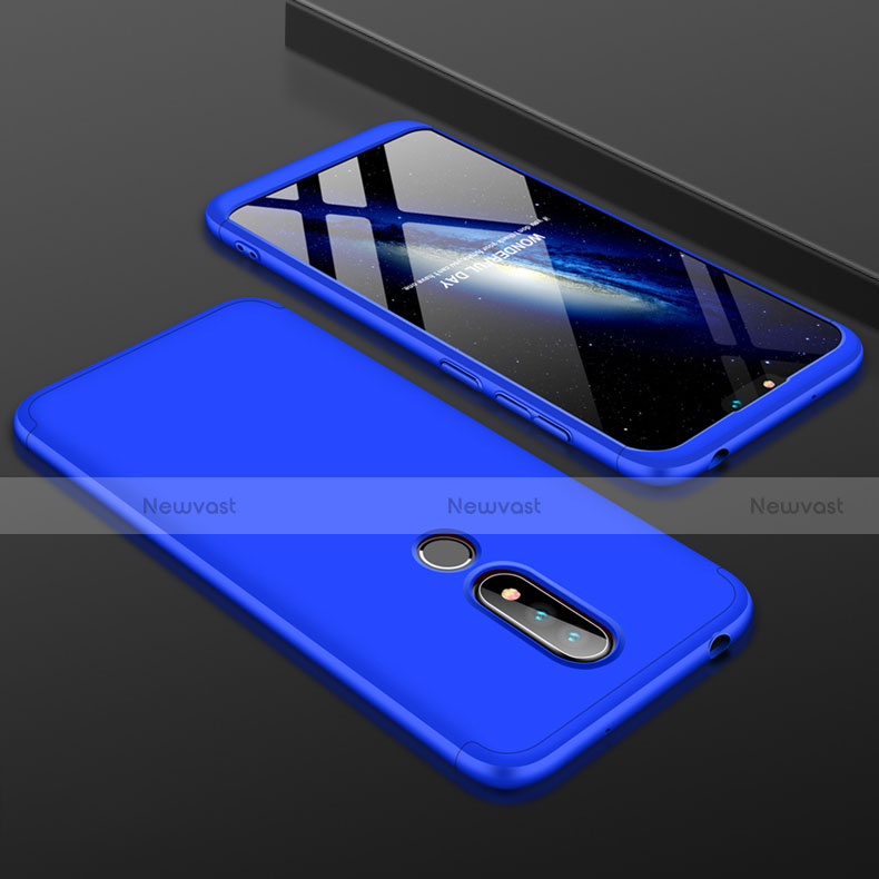 Hard Rigid Plastic Matte Finish Front and Back Cover Case 360 Degrees P01 for Nokia 6.1 Plus Blue