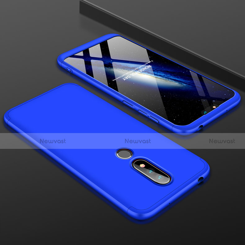 Hard Rigid Plastic Matte Finish Front and Back Cover Case 360 Degrees P01 for Nokia X6 Blue