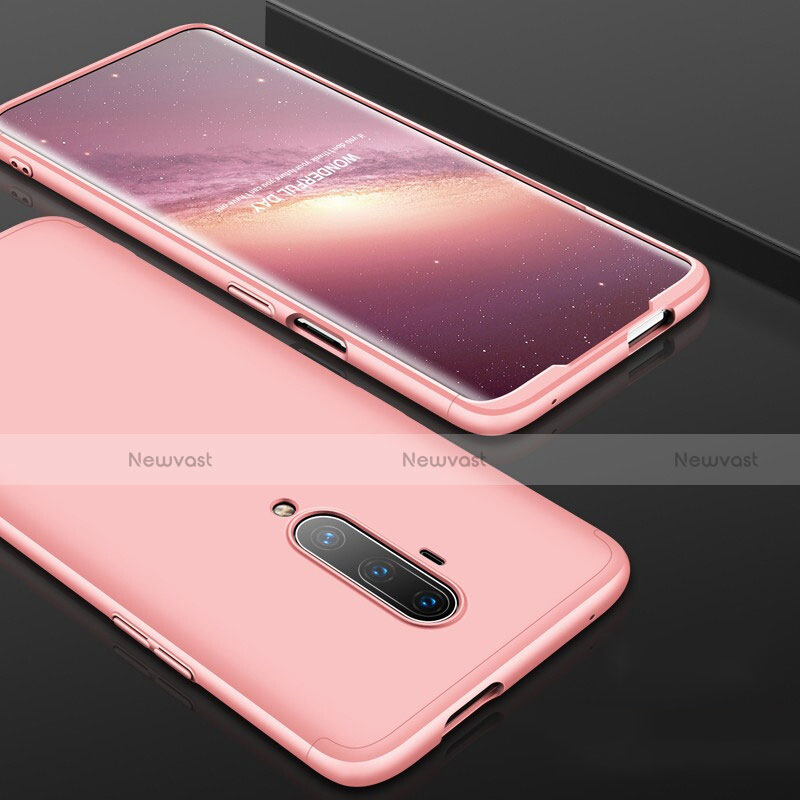 Hard Rigid Plastic Matte Finish Front and Back Cover Case 360 Degrees P01 for OnePlus 7T Pro Rose Gold