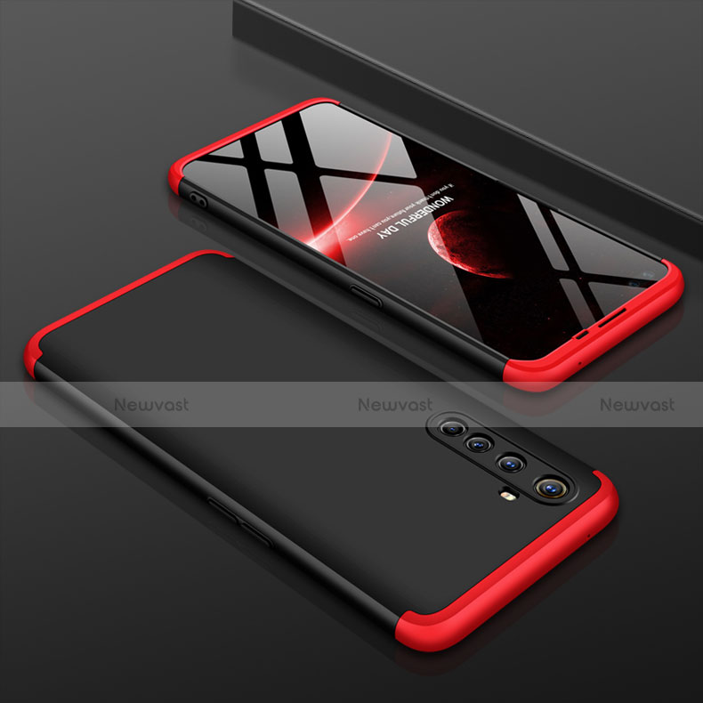 Hard Rigid Plastic Matte Finish Front and Back Cover Case 360 Degrees P01 for Realme X50 Pro 5G Red and Black