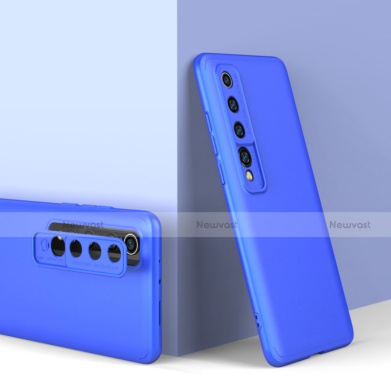 Hard Rigid Plastic Matte Finish Front and Back Cover Case 360 Degrees P01 for Xiaomi Mi 10 Blue