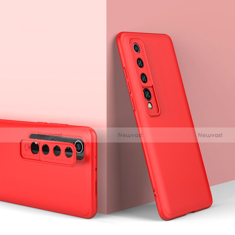 Hard Rigid Plastic Matte Finish Front and Back Cover Case 360 Degrees P01 for Xiaomi Mi 10 Red