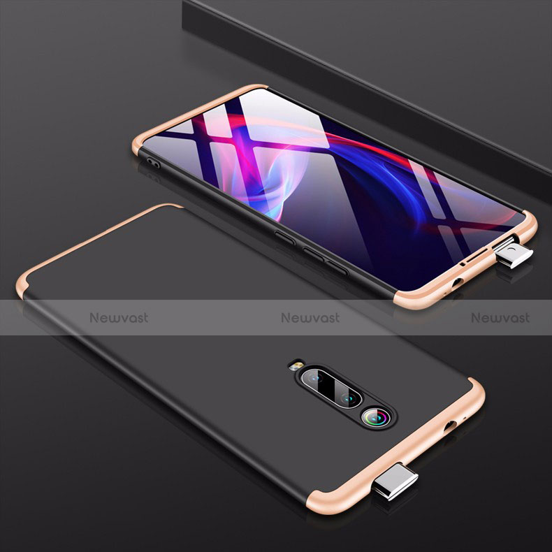 Hard Rigid Plastic Matte Finish Front and Back Cover Case 360 Degrees P01 for Xiaomi Mi 9T Gold and Black