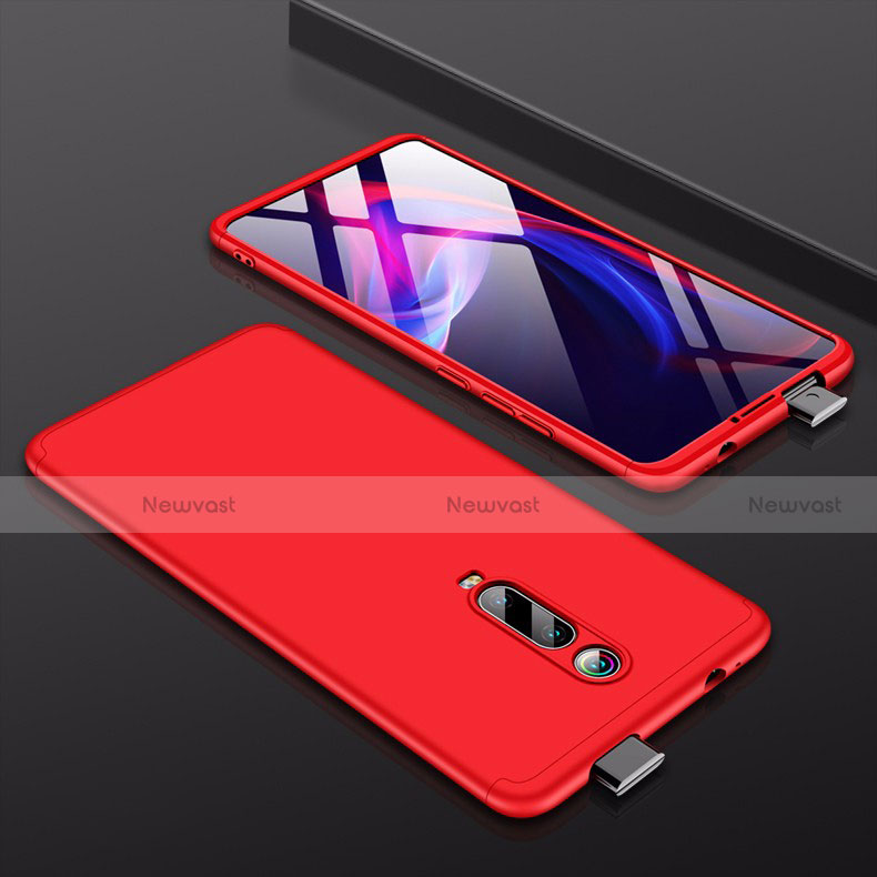 Hard Rigid Plastic Matte Finish Front and Back Cover Case 360 Degrees P01 for Xiaomi Mi 9T Red