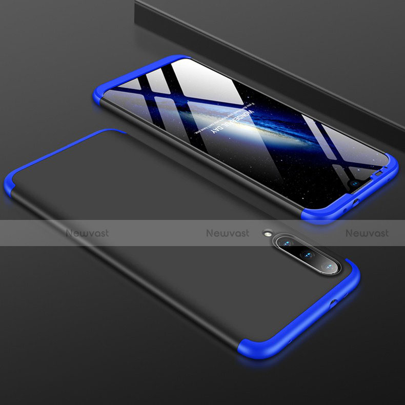 Hard Rigid Plastic Matte Finish Front and Back Cover Case 360 Degrees P01 for Xiaomi Mi A3 Blue and Black