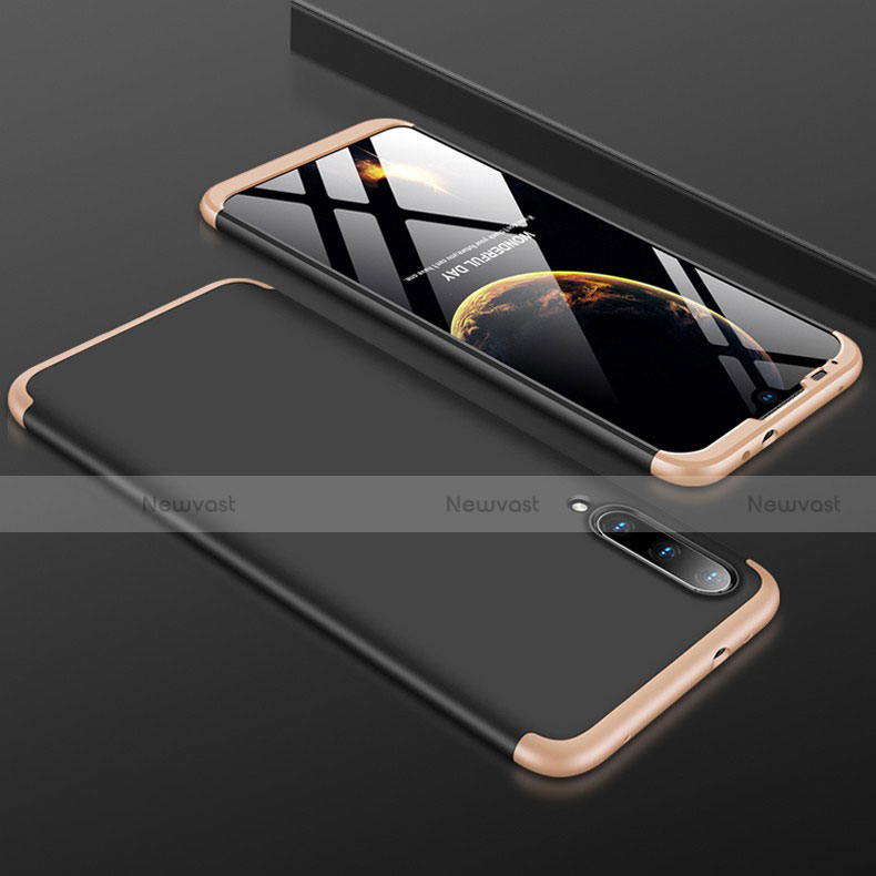 Hard Rigid Plastic Matte Finish Front and Back Cover Case 360 Degrees P01 for Xiaomi Mi A3 Gold and Black