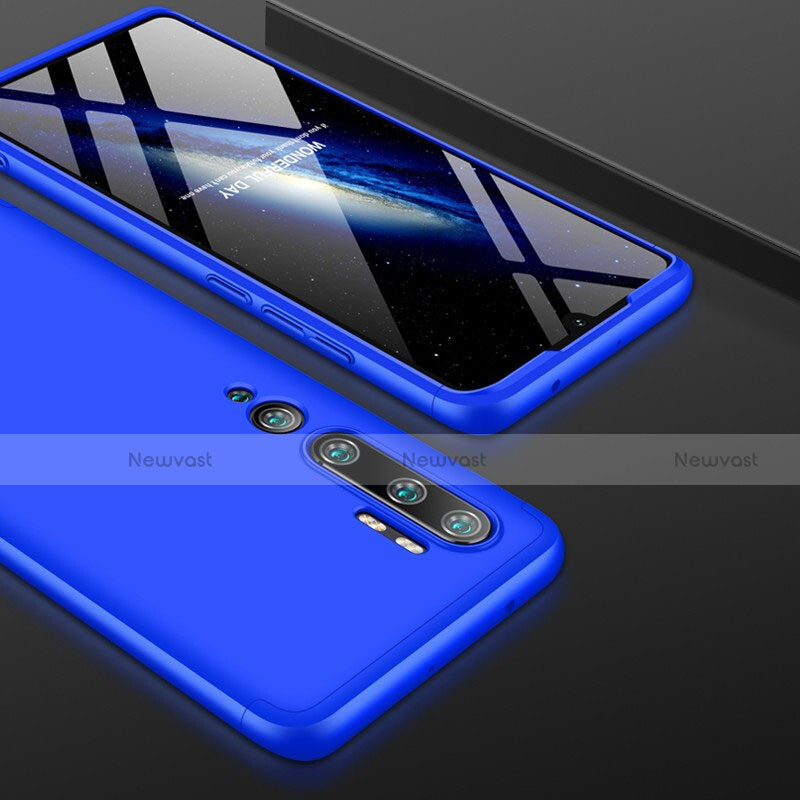 Hard Rigid Plastic Matte Finish Front and Back Cover Case 360 Degrees P01 for Xiaomi Mi Note 10 Blue