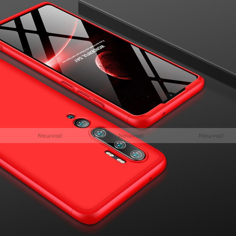 Hard Rigid Plastic Matte Finish Front and Back Cover Case 360 Degrees P01 for Xiaomi Mi Note 10 Pro Red