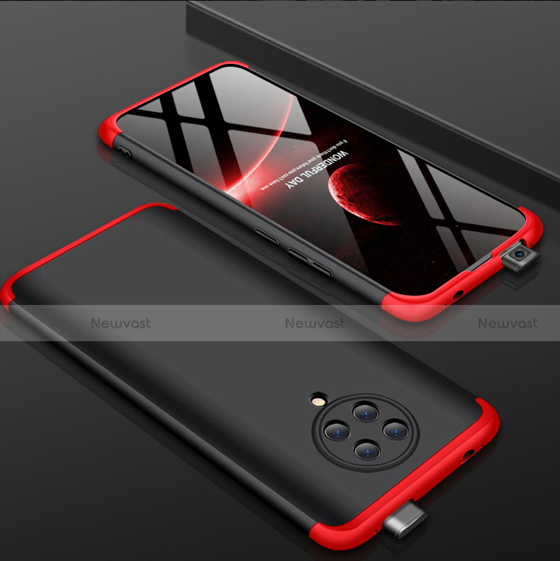Hard Rigid Plastic Matte Finish Front and Back Cover Case 360 Degrees P01 for Xiaomi Redmi K30 Pro 5G Red and Black
