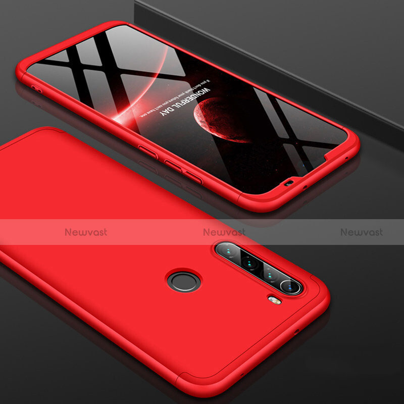 Hard Rigid Plastic Matte Finish Front and Back Cover Case 360 Degrees P01 for Xiaomi Redmi Note 8 (2021) Red