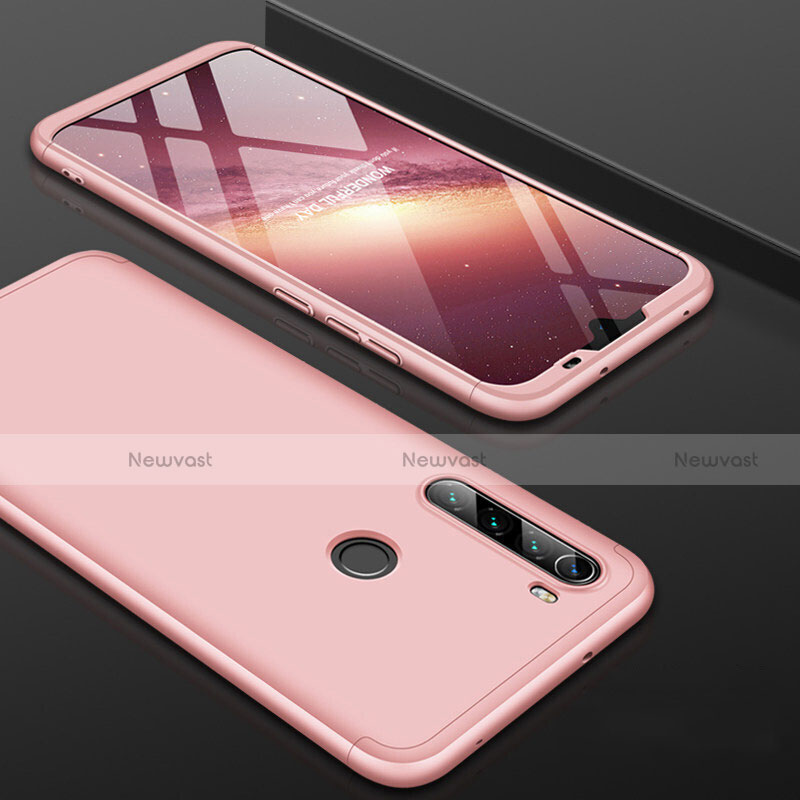 Hard Rigid Plastic Matte Finish Front and Back Cover Case 360 Degrees P01 for Xiaomi Redmi Note 8 (2021) Rose Gold