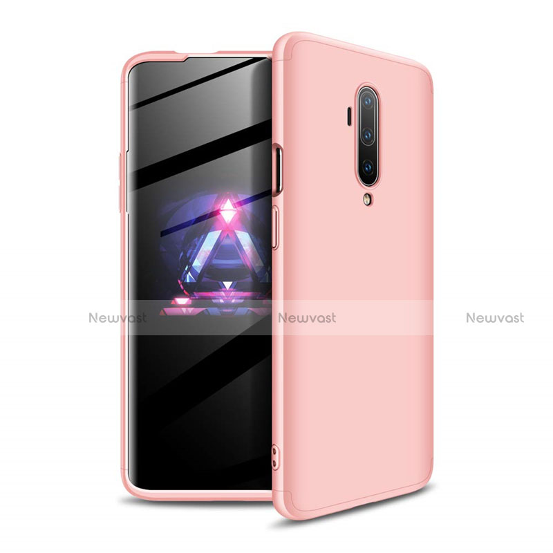 Hard Rigid Plastic Matte Finish Front and Back Cover Case 360 Degrees P02 for OnePlus 7T Pro Rose Gold