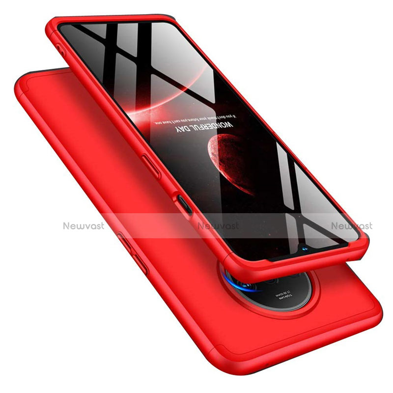 Hard Rigid Plastic Matte Finish Front and Back Cover Case 360 Degrees P02 for OnePlus 7T Red