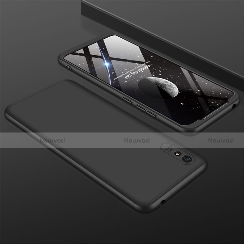 Hard Rigid Plastic Matte Finish Front and Back Cover Case 360 Degrees P03 for Xiaomi Redmi 9A Black