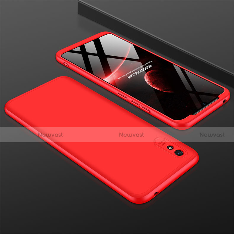 Hard Rigid Plastic Matte Finish Front and Back Cover Case 360 Degrees P03 for Xiaomi Redmi 9A Red