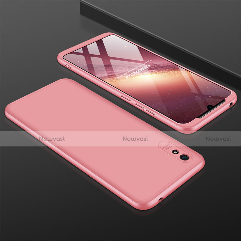 Hard Rigid Plastic Matte Finish Front and Back Cover Case 360 Degrees P03 for Xiaomi Redmi 9A Rose Gold