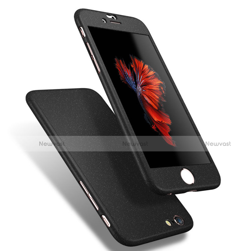 Hard Rigid Plastic Matte Finish Front and Back Cover Case 360 Degrees Q01 for Apple iPhone 6S Black