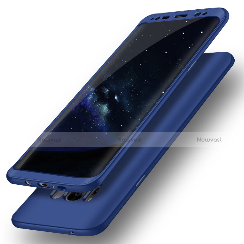 Hard Rigid Plastic Matte Finish Front and Back Cover Case 360 Degrees Q02 for Samsung Galaxy S8 Plus Blue