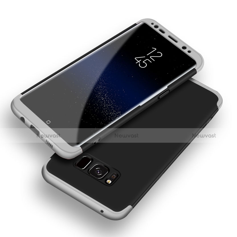 Hard Rigid Plastic Matte Finish Front and Back Cover Case 360 Degrees Q03 for Samsung Galaxy S8 Plus Silver
