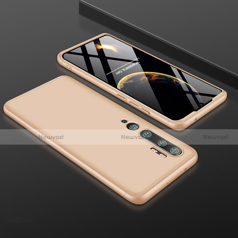 Hard Rigid Plastic Matte Finish Front and Back Cover Case 360 Degrees R01 for Xiaomi Mi Note 10 Gold