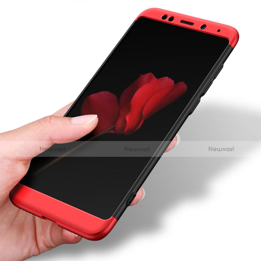 Hard Rigid Plastic Matte Finish Front and Back Cover Case 360 Degrees with Finger Ring Stand for Xiaomi Redmi 5 Plus