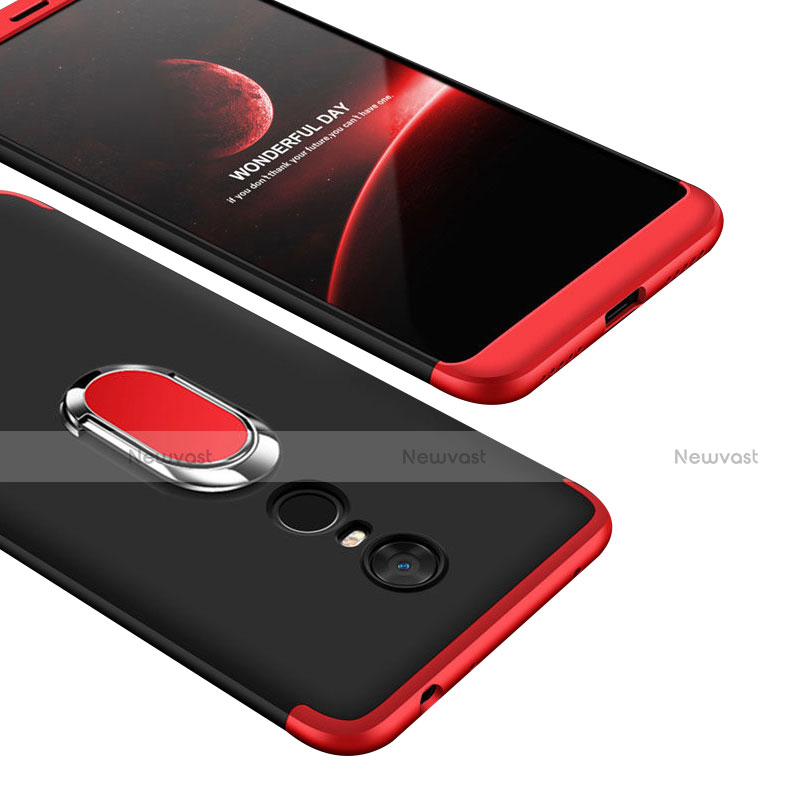 Hard Rigid Plastic Matte Finish Front and Back Cover Case 360 Degrees with Finger Ring Stand for Xiaomi Redmi 5 Plus