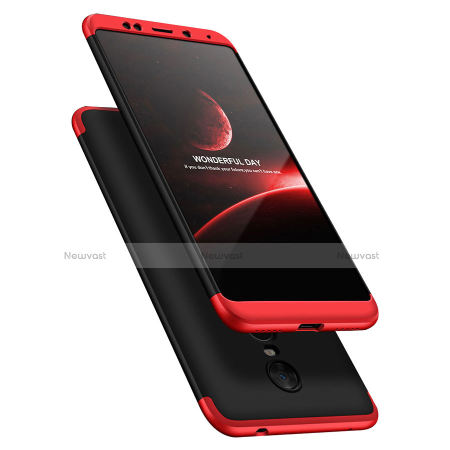 Hard Rigid Plastic Matte Finish Front and Back Cover Case 360 Degrees with Finger Ring Stand for Xiaomi Redmi 5 Plus