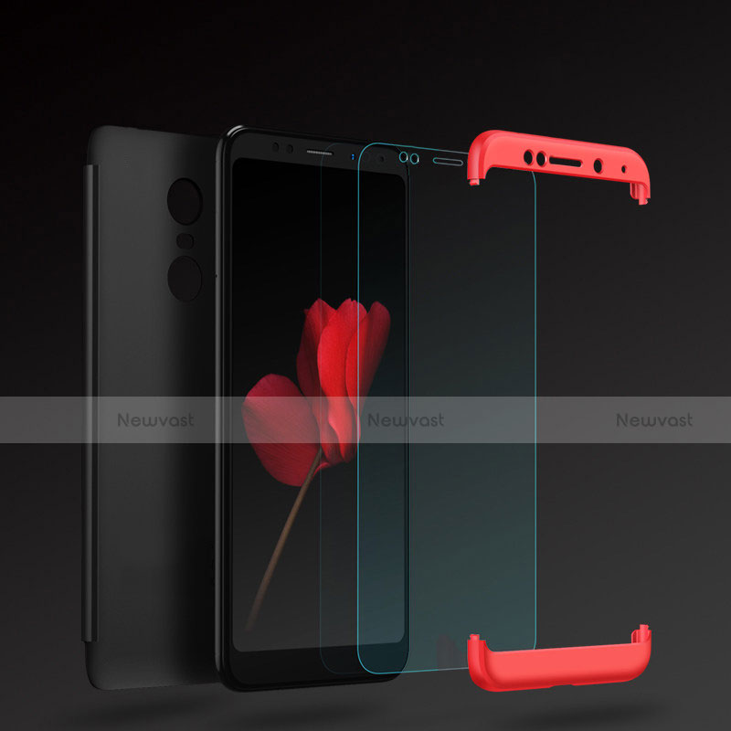 Hard Rigid Plastic Matte Finish Front and Back Cover Case 360 Degrees with Finger Ring Stand for Xiaomi Redmi 5 Plus