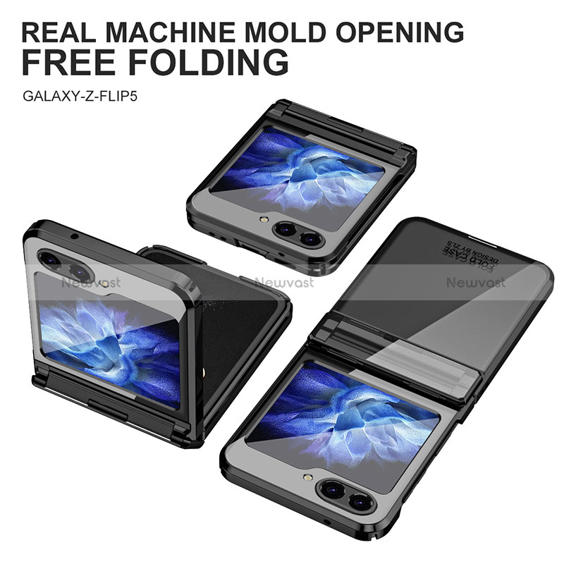 Hard Rigid Plastic Matte Finish Front and Back Cover Case 360 Degrees ZL10 for Samsung Galaxy Z Flip5 5G