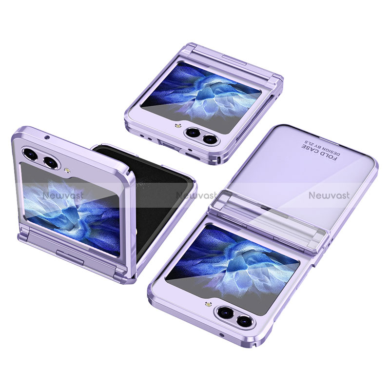 Hard Rigid Plastic Matte Finish Front and Back Cover Case 360 Degrees ZL9 for Samsung Galaxy Z Flip5 5G