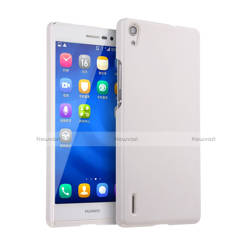 Hard Rigid Plastic Matte Finish Snap On Case for Huawei Ascend P7 White