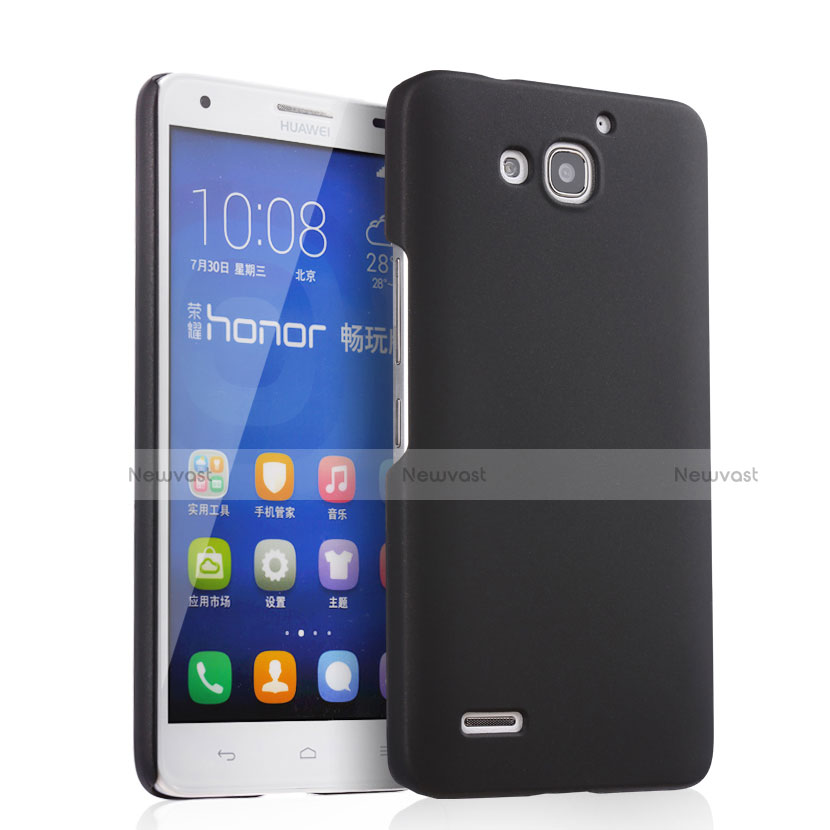 Hard Rigid Plastic Matte Finish Snap On Case for Huawei Honor 3X G750 Black