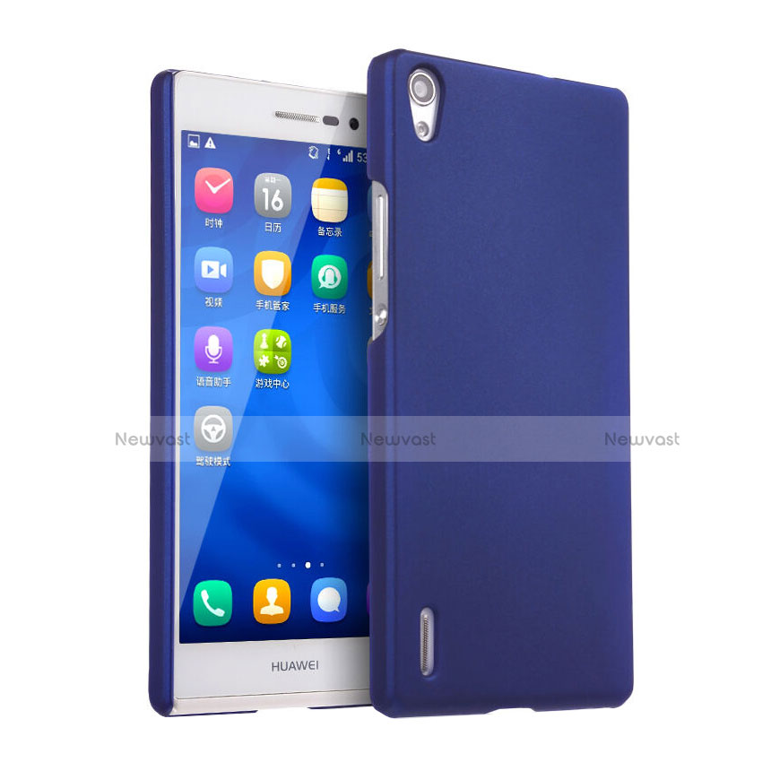 Hard Rigid Plastic Matte Finish Snap On Case for Huawei P7 Dual SIM Blue