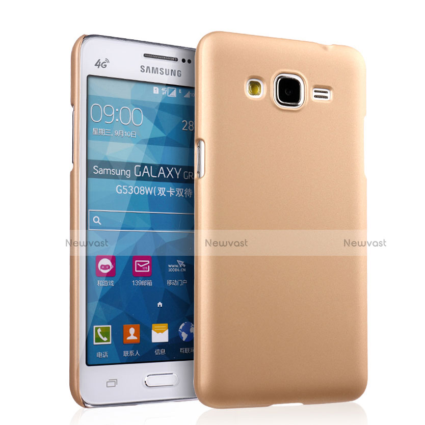 Hard Rigid Plastic Matte Finish Snap On Case for Samsung Galaxy Grand Prime SM-G530H Gold