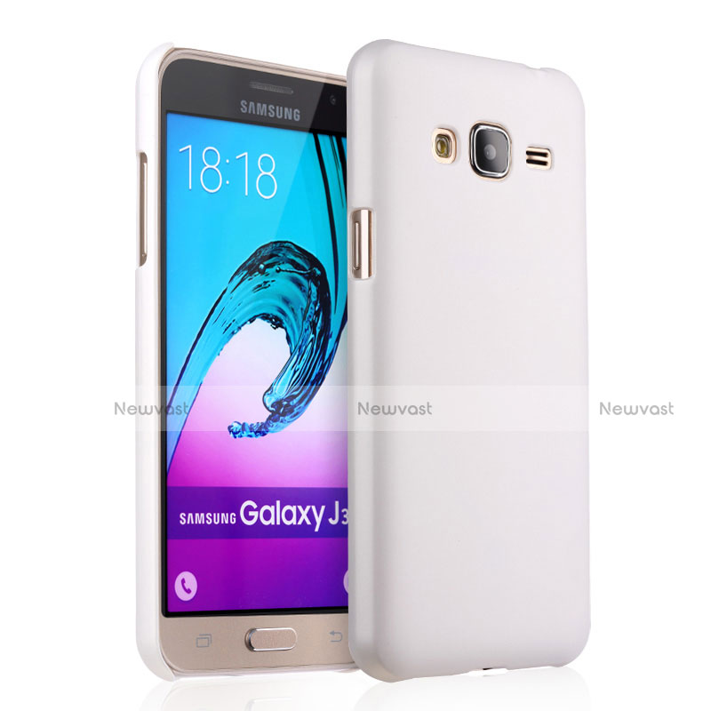 Hard Rigid Plastic Matte Finish Snap On Case for Samsung Galaxy J3 White