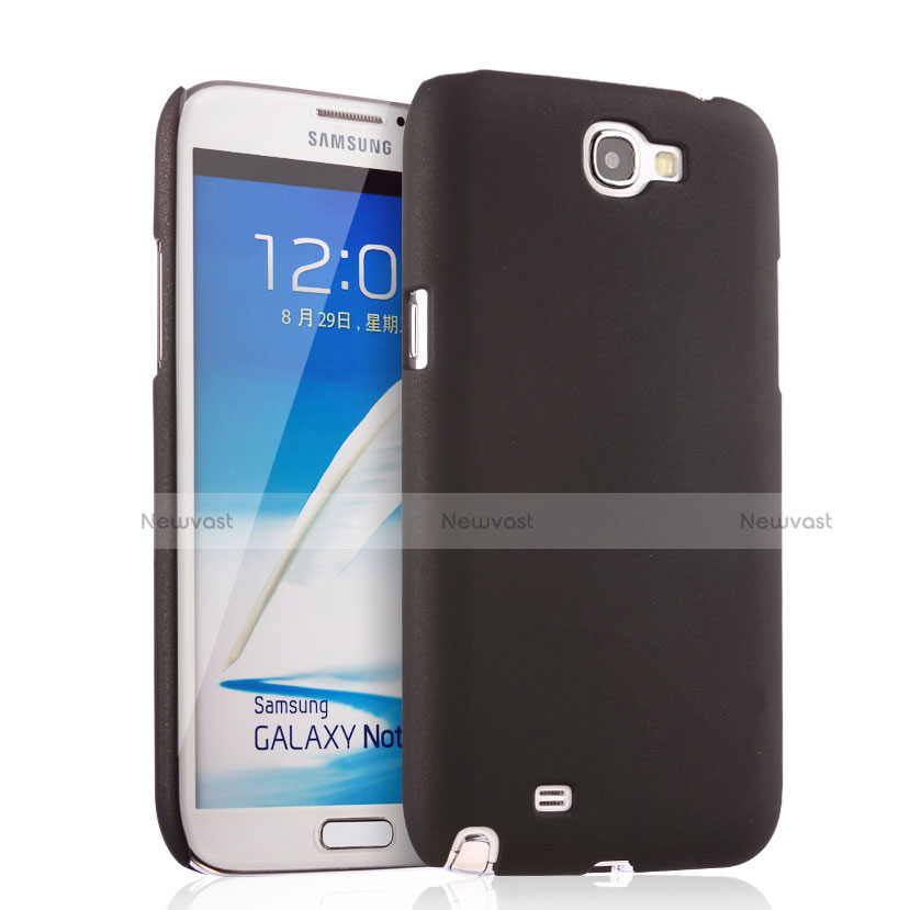 Hard Rigid Plastic Matte Finish Snap On Case for Samsung Galaxy Note 2 N7100 N7105 Black