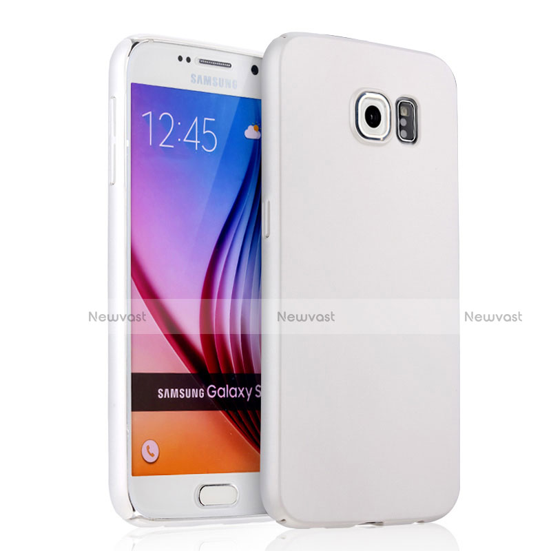 Hard Rigid Plastic Matte Finish Snap On Case for Samsung Galaxy S6 Duos SM-G920F G9200 White