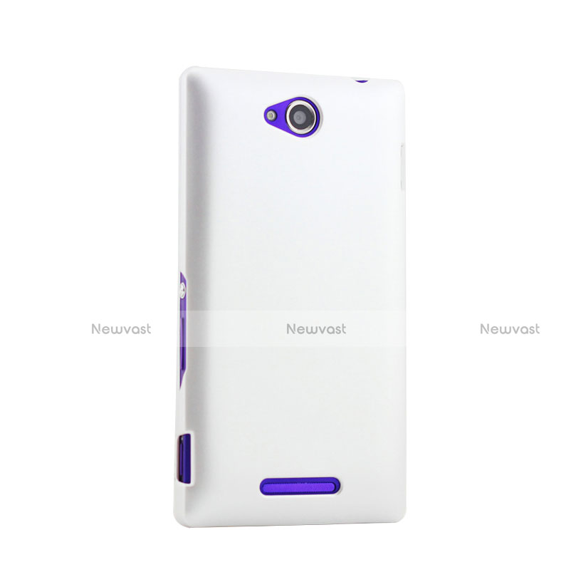 Hard Rigid Plastic Matte Finish Snap On Case for Sony Xperia C S39h White