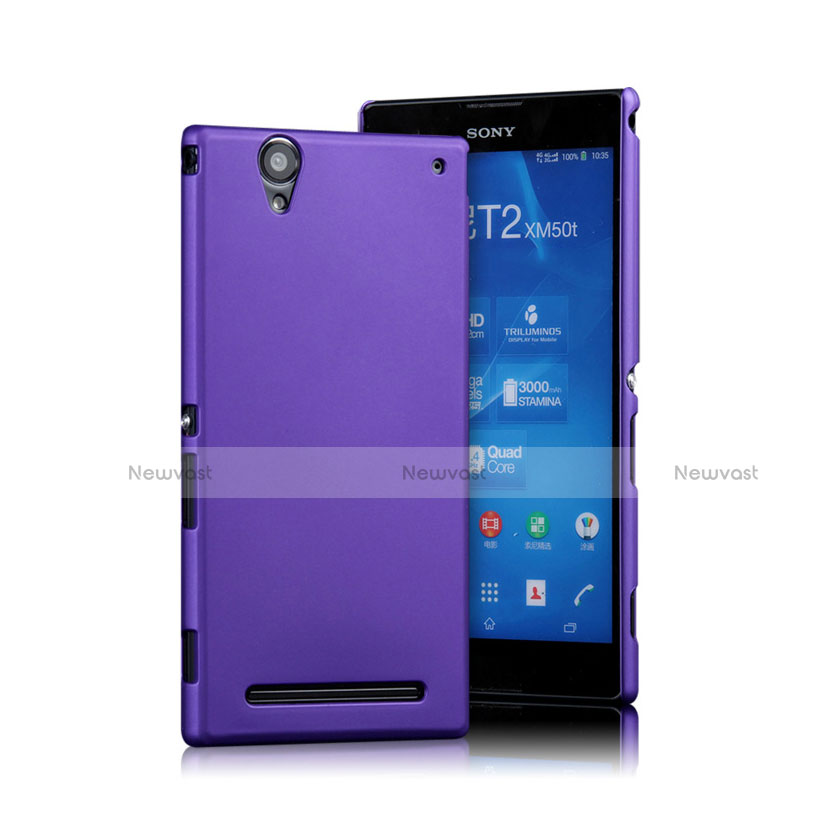 Hard Rigid Plastic Matte Finish Snap On Case for Sony Xperia T2 Ultra Dual Purple