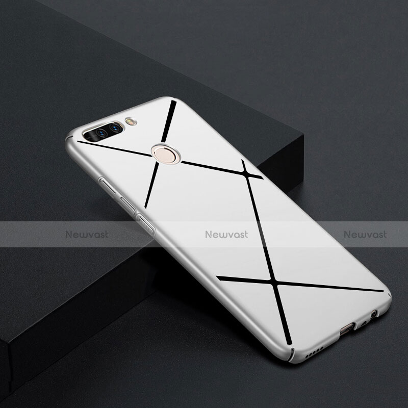 Hard Rigid Plastic Matte Finish Snap On Case Line for Huawei Honor V9 Silver