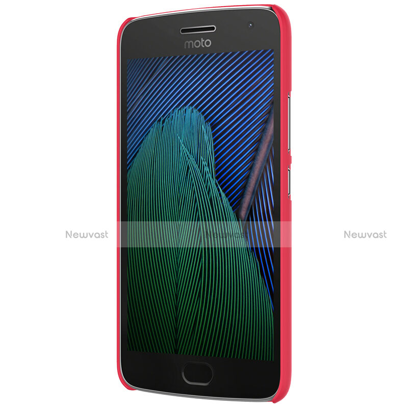 Hard Rigid Plastic Matte Finish Snap On Case M01 for Motorola Moto G5 Plus Red
