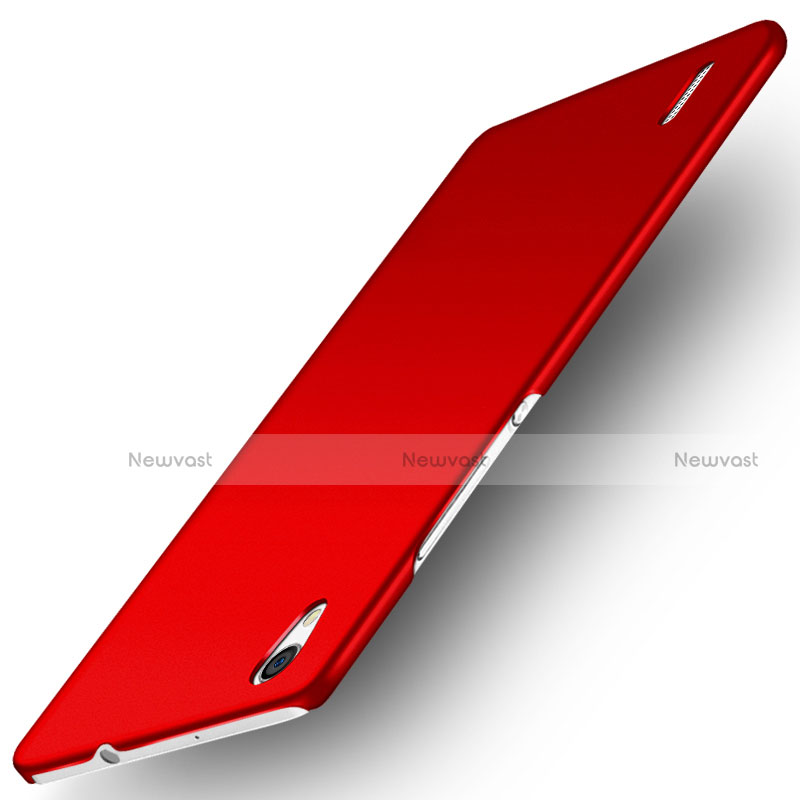 Hard Rigid Plastic Matte Finish Snap On Case M02 for Huawei Ascend P7 Red