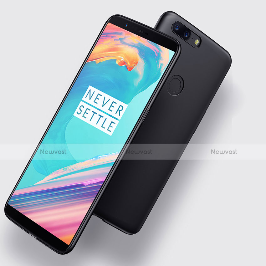 Hard Rigid Plastic Matte Finish Snap On Case M02 for OnePlus 5T A5010 Black