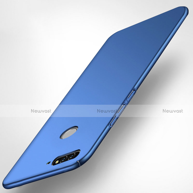 Hard Rigid Plastic Matte Finish Snap On Case M04 for Huawei Y7 (2018) Blue