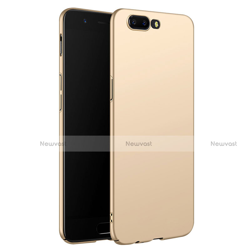 Hard Rigid Plastic Matte Finish Snap On Case M06 for OnePlus 5 Gold