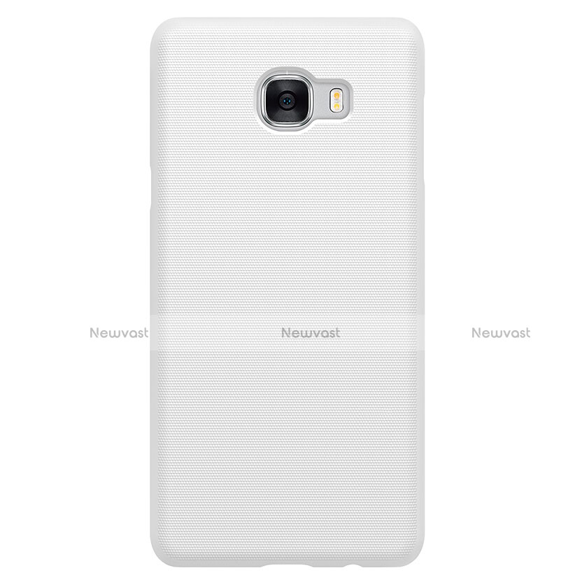 Hard Rigid Plastic Matte Finish Snap On Case M08 for Samsung Galaxy C7 SM-C7000 White