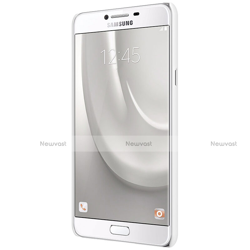 Hard Rigid Plastic Matte Finish Snap On Case M08 for Samsung Galaxy C7 SM-C7000 White