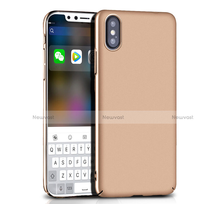 Hard Rigid Plastic Matte Finish Snap On Case M10 for Apple iPhone X Gold